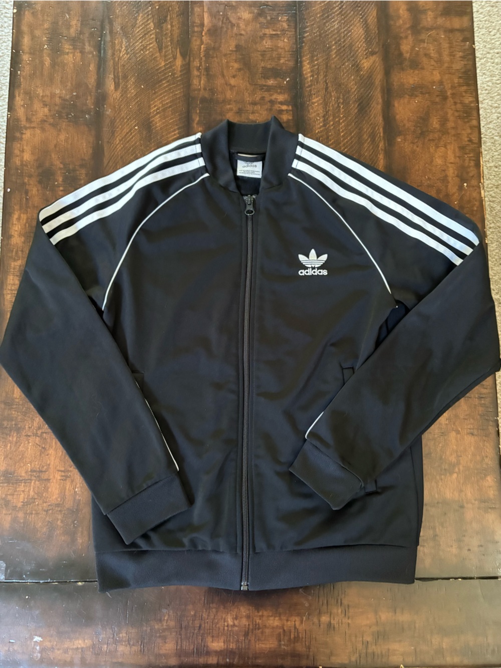 Adidas Track Jacket in Kids Size 11-12 Yrs, Black and White Stripe